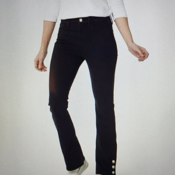NWT 7 For All Mankind JEN 7 Women’s Size 14 Slim Fit Bootcut Jeans Black - Picture 1 of 10